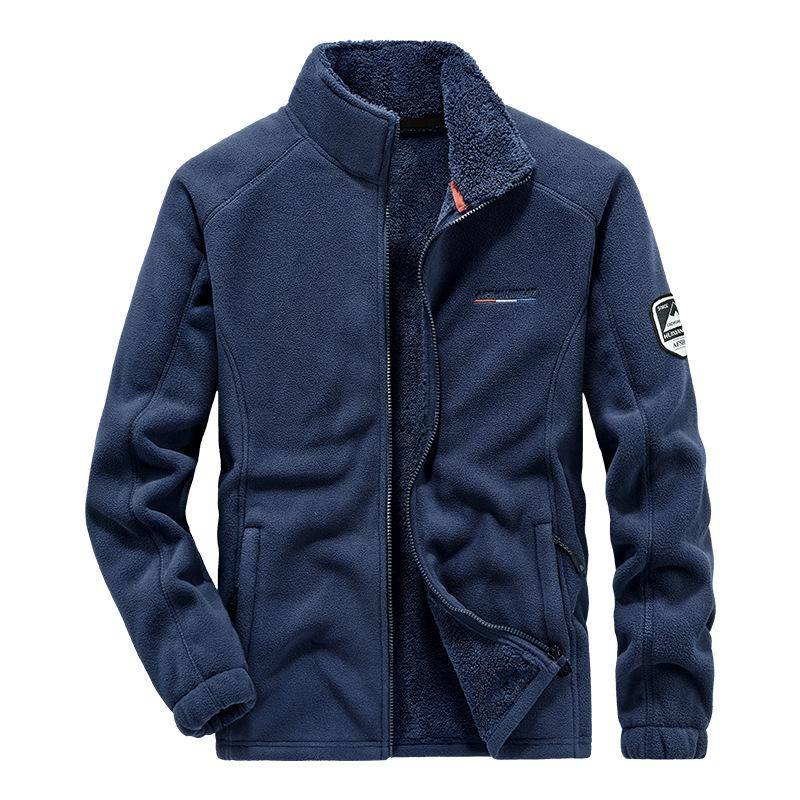 Frühling und Herbst Neue Herren Warme Dicke Warme Fleecejacke Ohne Kapuze Lose Jacke 5XL von Joom DACH