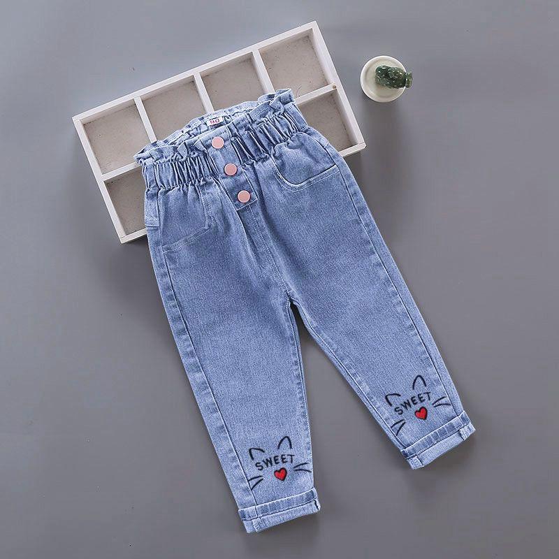 Frühling und Herbst Neue Kinder Jeanshose Koreanischen Stil Elastische Mädchen Jeanshose Kinderhose 120 von Joom DACH