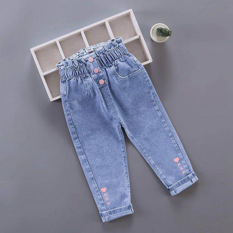 Frühling und Herbst Neue Kinder Jeanshose Koreanischen Stil Elastische Mädchen Jeanshose Kinderhose 130 von Joom DACH