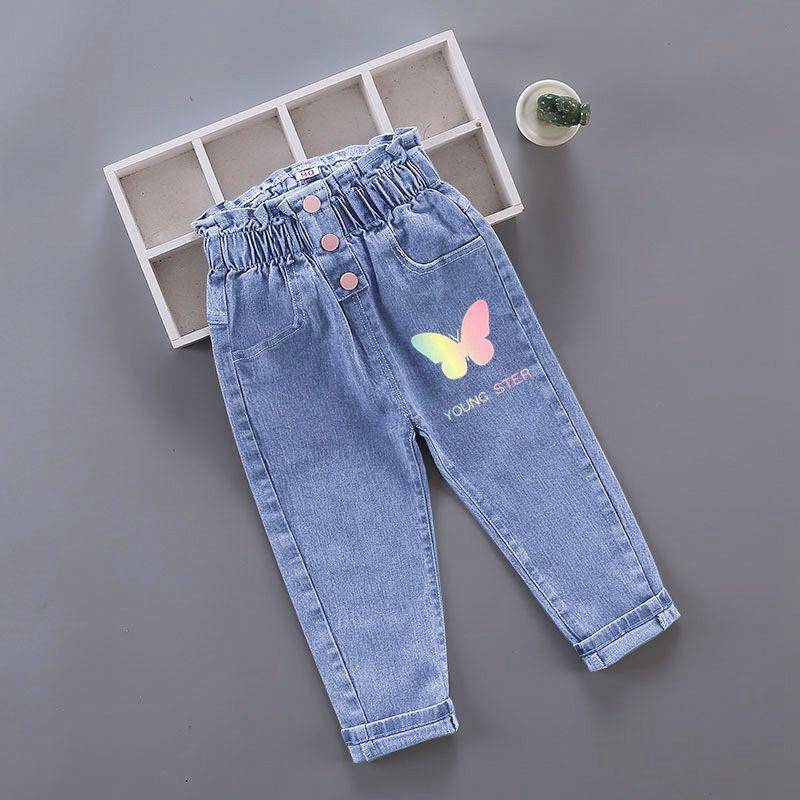 Frühling und Herbst Neue Kinder Jeanshose Koreanischen Stil Elastische Mädchen Jeanshose Kinderhose 130 von Joom DACH