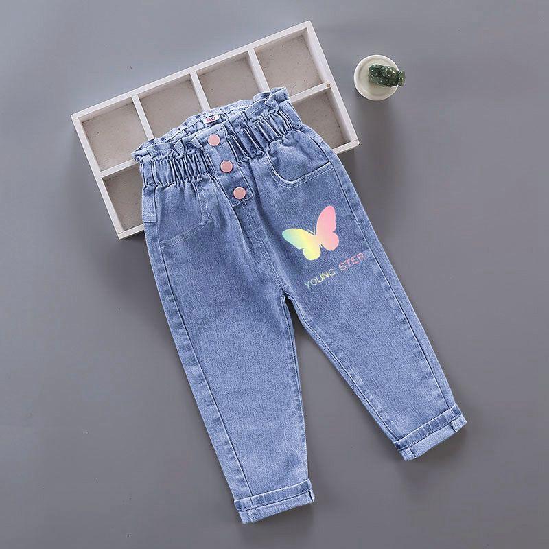 Frühling und Herbst Neue Kinder Jeanshose Koreanischen Stil Elastische Mädchen Jeanshose Kinderhose 90 von Joom DACH