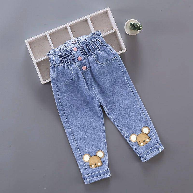 Frühling und Herbst Neue Kinder Jeanshose Koreanischen Stil Elastische Mädchen Jeanshose Kinderhose 90 von Joom DACH