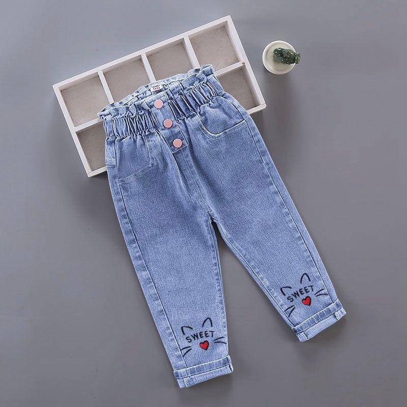 Frühling und Herbst Neue Kinder Jeanshose Koreanischen Stil Elastische Mädchen Jeanshose Kinderhose 90 von Joom DACH