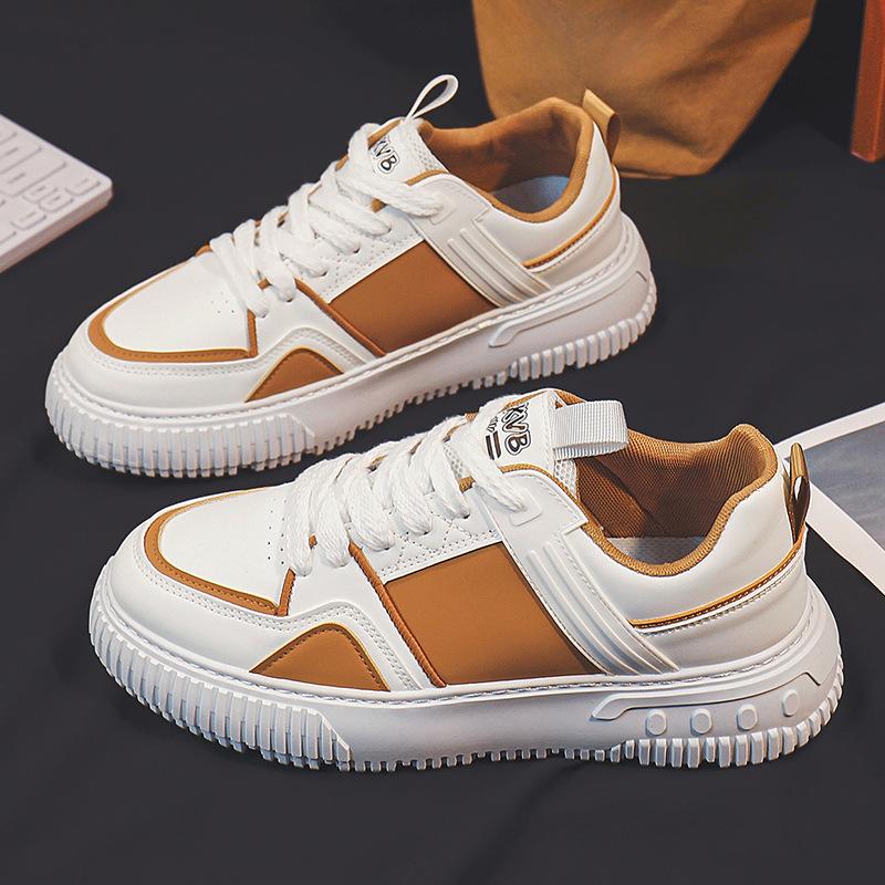 Frühling und Herbst Neue Leder Herrenschuhe Atmungsaktive Sneaker Herren Weiße Schuhe Freizeitschuhe Rutschfeste Sportschuhe Herrenschuhe 44 von Joom DACH