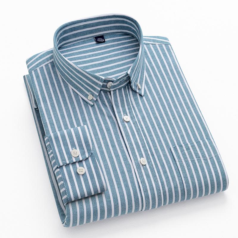 Frühling und Herbst Neue Oxford Gesponnene Baumwolle Langarm Hemd Herren Bügelfrei All-match Arbeitshemd Herren Business Inch Hemd XL von Joom DACH