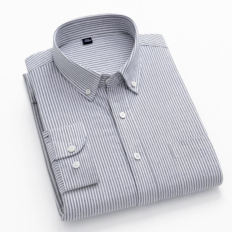 Frühling und Herbst Neue Oxford Gesponnene Baumwolle Langarm Hemd Herren Bügelfrei All-match Arbeitshemd Herren Business Inch Hemd XL von Joom DACH