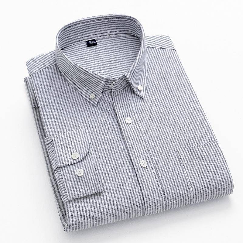 Frühling und Herbst Neue Oxford Gesponnene Baumwolle Langarm Hemd Herren Bügelfrei All-match Arbeitshemd Herren Business Inch Hemd XL von Joom DACH