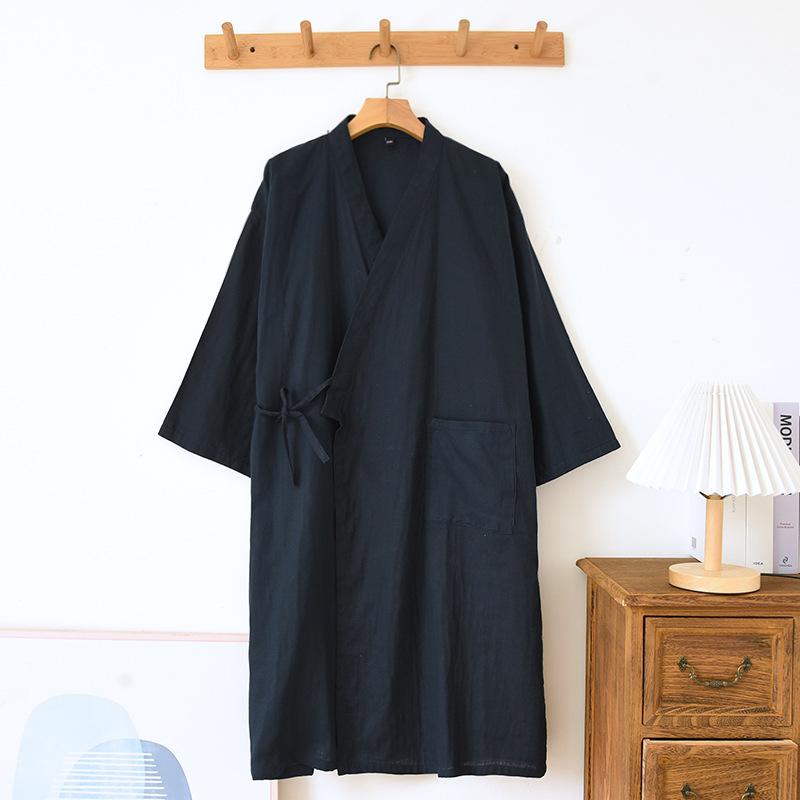Frühling und Herbst Neue Paare 100% Baumwolle Bademantel Männer und Frauen Kimono Lose Schweiß gedämpft Robe XL von Joom DACH