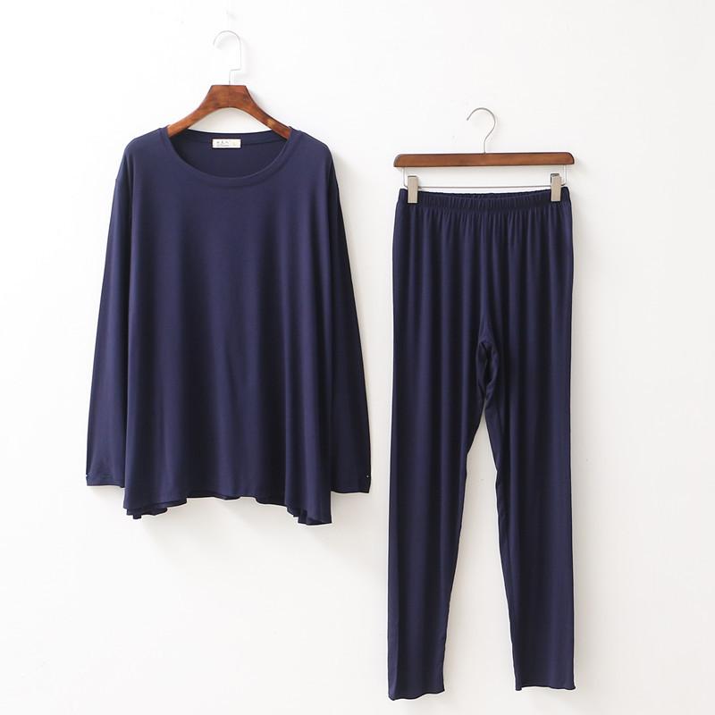 Frühling und Herbst Neue Pyjamas Anzug Damen Langarm Hosen Modal Große Größe Lose Home Service Anzug Frauen Pyjamas für Frauen XL von Joom DACH