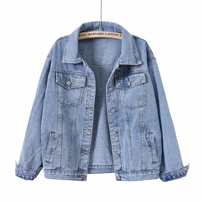 Frühling und Herbst Neue Retro Blau Denim Jacke frauen Lose Koreanischen Stil Große Größe 5XL blau von Joom DACH