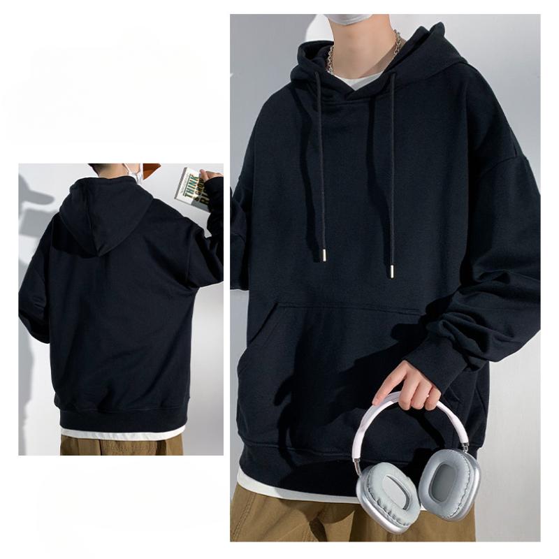 Frühling und Herbst Neue Stil Mit Kapuze Lose Sweatshirt Herren Einfarbig Vielseitig Pullover Hoodie Top Jacke 3XL von Joom DACH