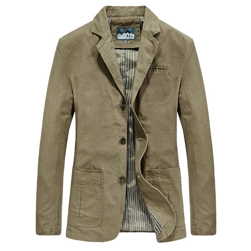 Frühling und Herbst Neuer Anzug Herren Baumwolle Freizeitanzug Übergröße Kleiner Blazer Jacke 4XL von Joom DACH