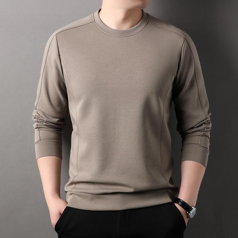 Frühling und Herbst Neues Herren Langarm-T-Shirt Jugend Knitterarm Bügelfrei Schulterärmel Rundhals Langarm-Poloshirt XXXXL von Joom DACH