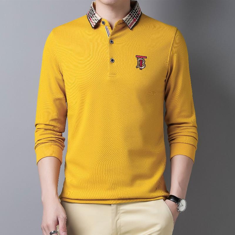 Frühling und Herbst Neues Herren Revers Langarm Poloshirt Herren Modisches Besticktes T-Shirt Polo Herren 2XL von Joom DACH