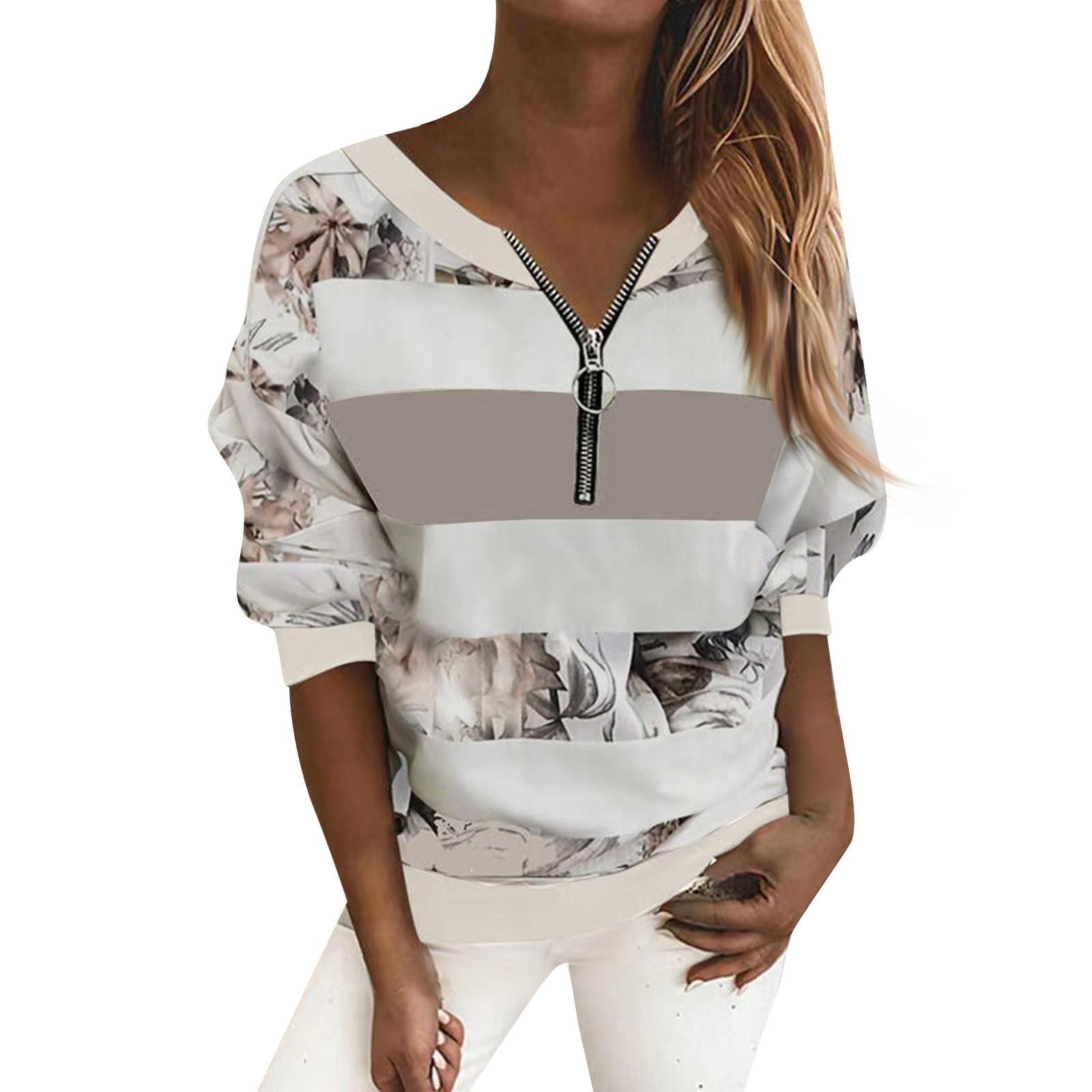 Frühling und Herbst Plüsch Volltonfarbe Mode Kapuzen High Waist Short Zipper Cardigan Pullover für Frauen XXXL von Joom DACH