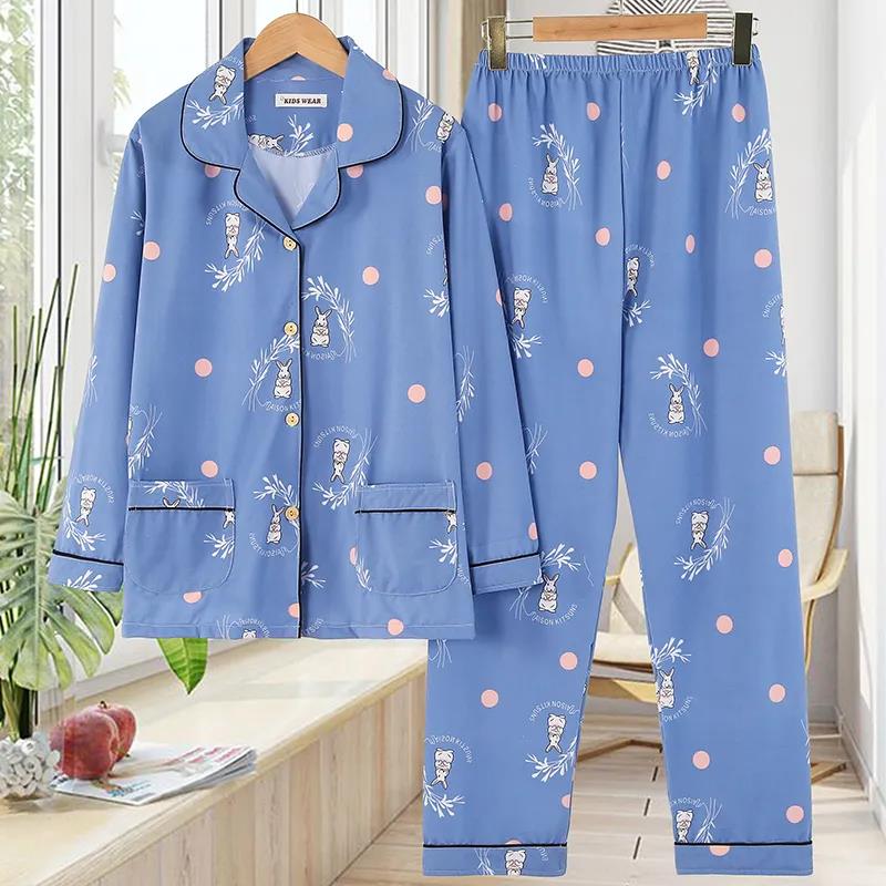 Frühling und Herbst Sommer Baumwolle Frau Mädchen Nette Süße Druck Plus Fett Große Größe Pyjamas Anzug Lange ärmeln Dünne hause Anzug XXXXXXXL von Joom DACH