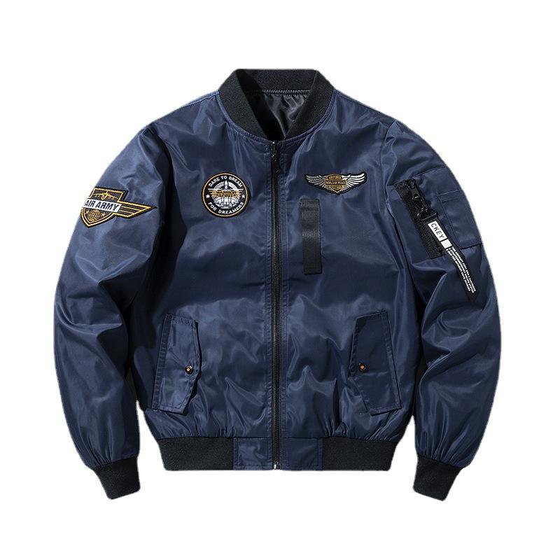 Frühling und Herbst Übergröße Outdoor Herren Wendefliegeranzug Freizeitjacke Dünn Wendbar Stehkragen Herrenjacke 7XL von Joom DACH