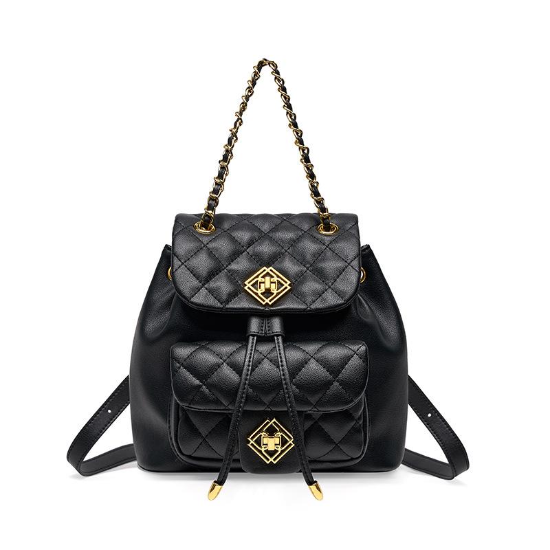 Frühling und Sommer Damen Vorhaut Ringer Rucksack Tasche Damenmode Senior Sense Schultasche Kleiner Rucksack schwarz von Joom DACH