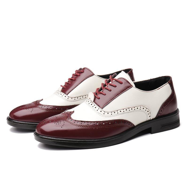 Frühling und Sommer Herren Business Abendgarderobe Freizeit Lederschuhe Brogue Geschnitzte Lederschuhe Koreanische Version Übergröße Mode All-Match Herrenschuhe 47 rot von Joom DACH