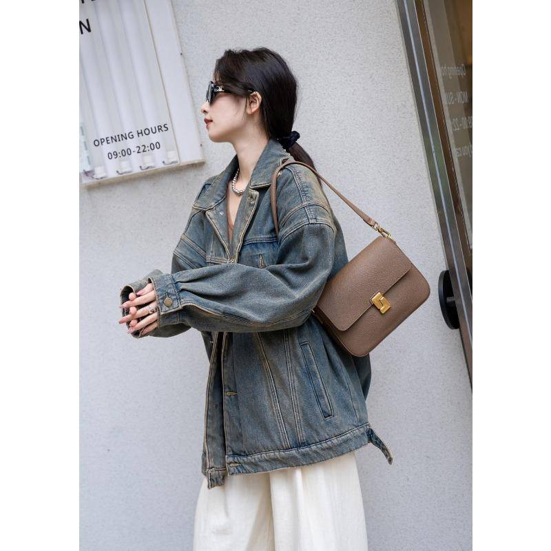 Frühling und Sommer Hochwertige Textur Ausländische Haut Damen Tasche Einzelne Schulter Umhängetasche Kleine quadratische Tasche 24*18*6.5CM von Joom DACH