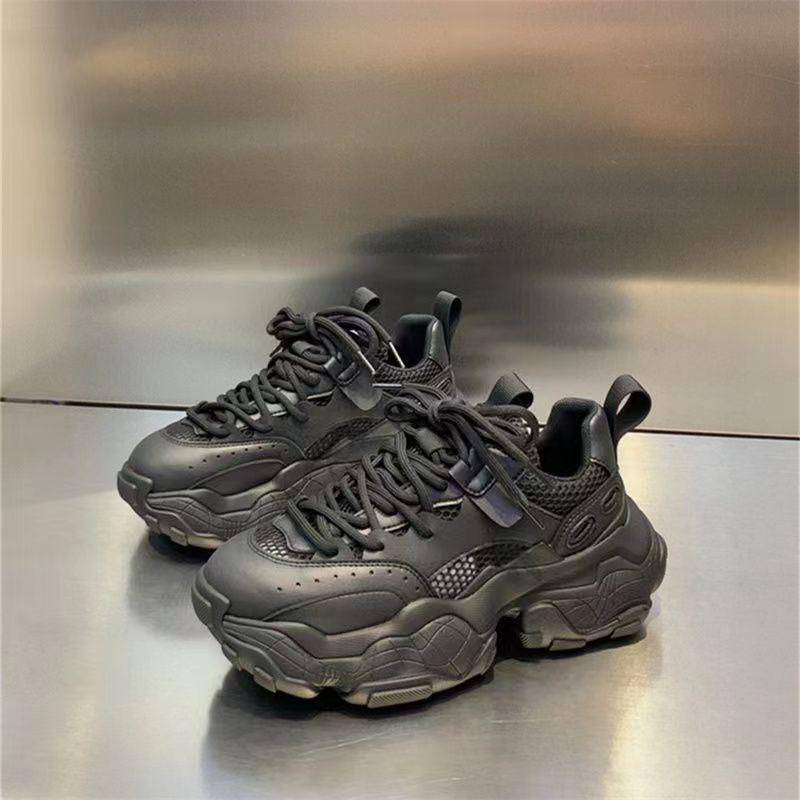 Frühling und Sommer Neu Einzelnes Mesh Atmungsaktiv All-Match Plateau Lässig Saugfähig Dunkler Hintergrund Dad Shoes Damen 40 von Joom DACH