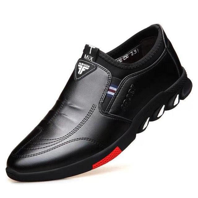 Frühling und Sommer Neue Business Casual Lederschuhe Herren Atmungsaktive Mode Schnürschuhe Weiche Sohle Pedal Tide Schuhe 43 schwarz von Joom DACH
