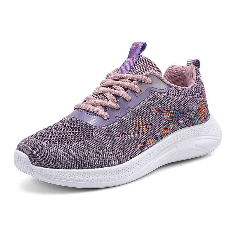 Frühling und Sommer Neue Fliegenstrick Atmungsaktive Freizeitschuhe Leichte Weichsohlige Studenten Laufschuhe Schnürschuhe Einzelne Schuhe Sneakers Damenschuhe 41 von Joom DACH