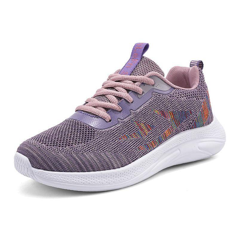 Frühling und Sommer Neue Fliegenstrick Atmungsaktive Freizeitschuhe Leichte Weichsohlige Studenten Laufschuhe Schnürschuhe Einzelne Schuhe Sneakers Damenschuhe 41 von Joom DACH