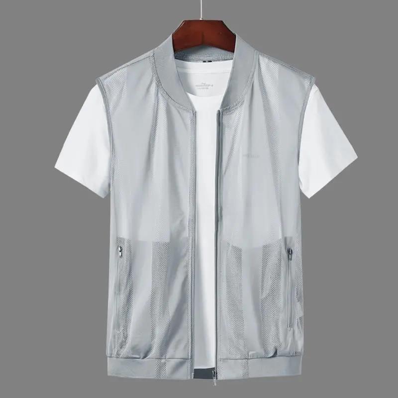 Frühling und Sommer schnell trocknende atmungsaktive dünne Weste Herren Weste Haut Kleidung Mesh Weste Outdoor Weste Flut M grau von Joom DACH