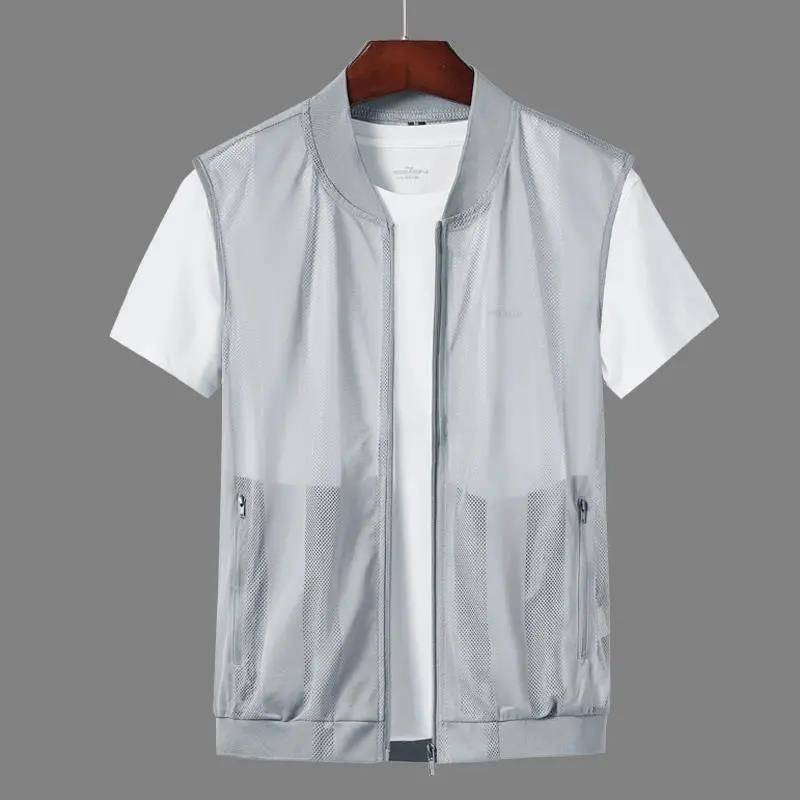 Frühling und Sommer schnell trocknende atmungsaktive dünne Weste Herren Weste Haut Kleidung Mesh Weste Outdoor Weste Flut M grau von Joom DACH