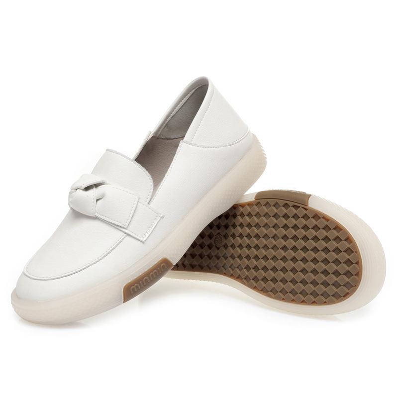 Frühlings Damen Ballerinas Leder Weiche Sohle Sneaker Bequem Leicht Lässige Walking Schuhe Mode Slipper Schuhe 36 von Joom DACH