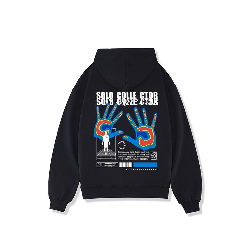 Frühlings- und Herbst-Kapuzenpullover Herren Japanische Trendmarke Locker Reine Baumwolle Herrenpullover Jugendlich Lässig Herrenbekleidung XXL schwarz von Joom DACH