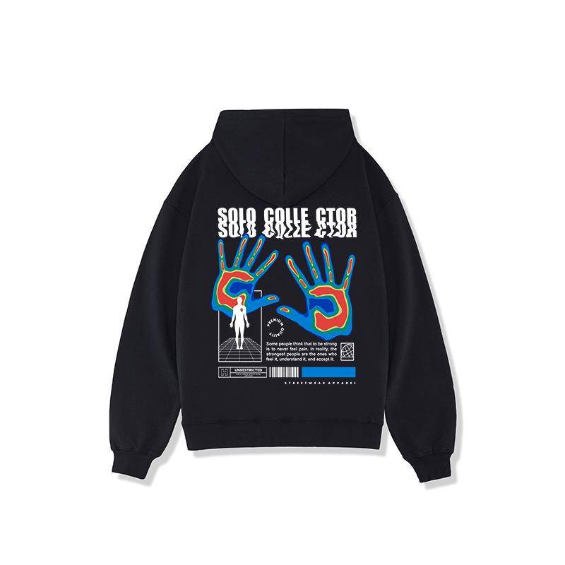 Frühlings- und Herbst-Kapuzenpullover Herren Japanische Trendmarke Locker Reine Baumwolle Herrenpullover Jugendlich Lässig Herrenbekleidung XXL schwarz von Joom DACH