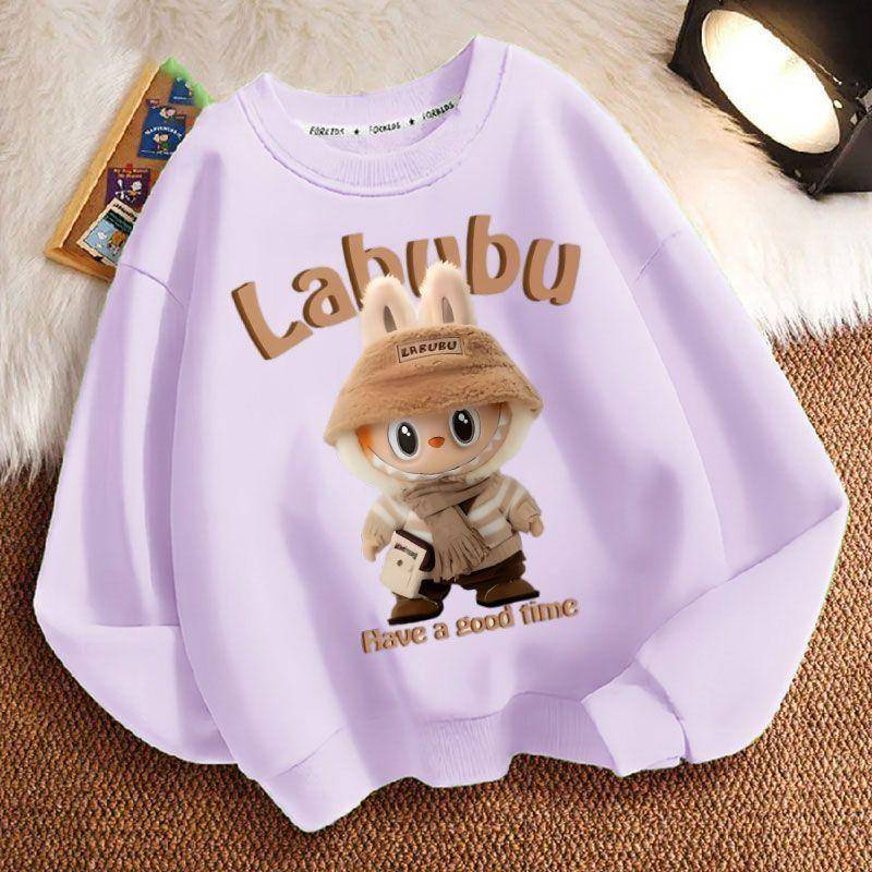 Frühlings- und Herbst-Rundhals-Hoodie für Jungen und Mädchen, Kinder modischer langärmliger lockerer Mantel 130 von Joom DACH