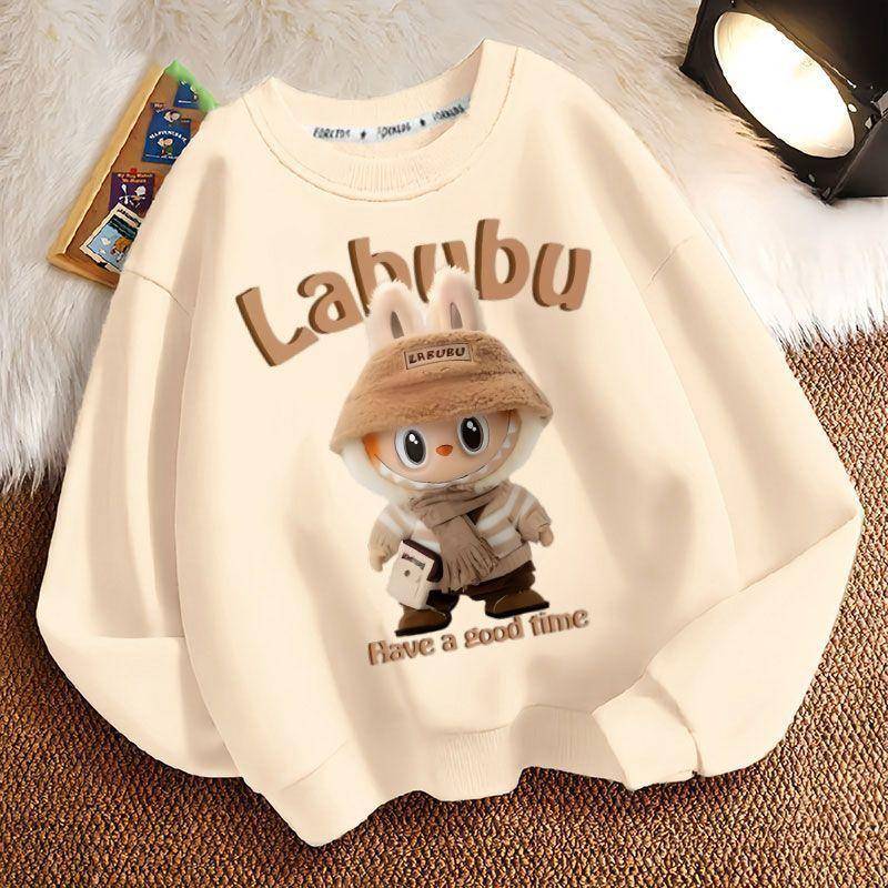 Frühlings- und Herbst-Rundhals-Hoodie für Jungen und Mädchen, Kinder modischer langärmliger lockerer Mantel 140 von Joom DACH