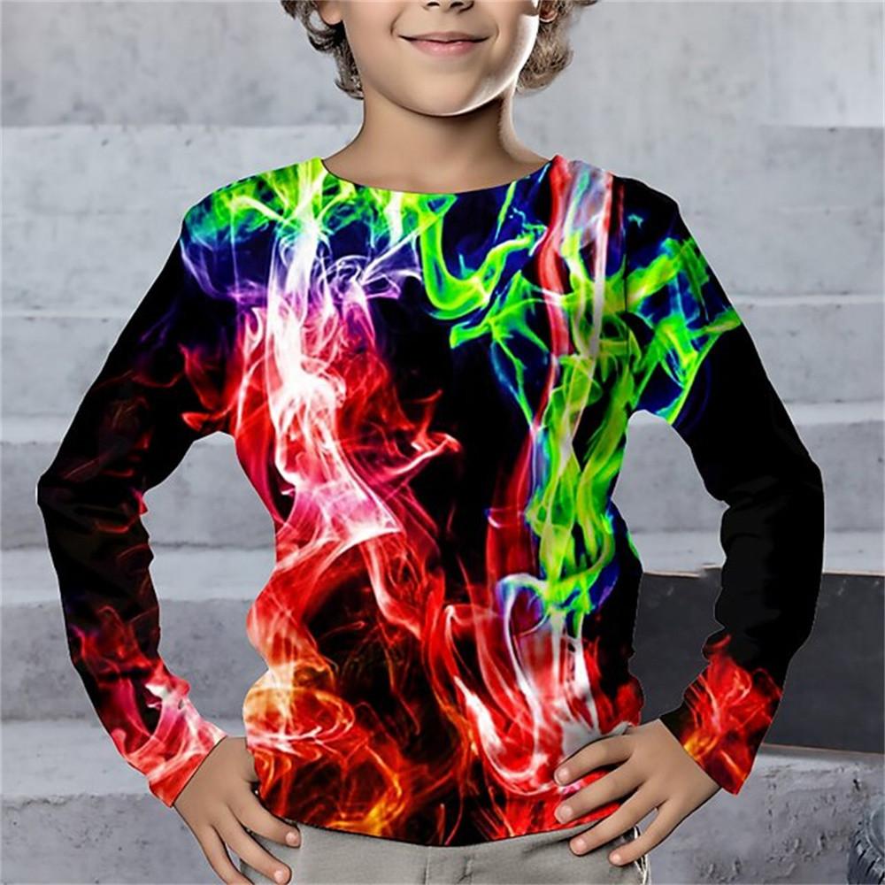 Frühlings- und Herbst-Rundhals-Oberteil mit 3D-Geometrie-Musterdruck, modisch, lässig, langärmelig, Kinder-Jungen-T-Shirts 130 Frühlings- und Herbst-Rundhals-Oberteil mit 3D-Geometrie-Musterdruck, modisch, lässig, langärmelig, Kinder-Jungen-T-Shirts 130 von Joom DACH