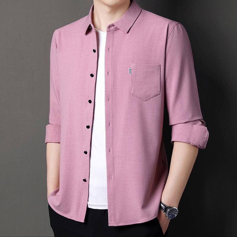 Frühlings- und Herbstlangarmhemd Herren Mittleren Alters Business Freizeit Baumwolle Papa Herren Outfit Hemd 4XL von Joom DACH