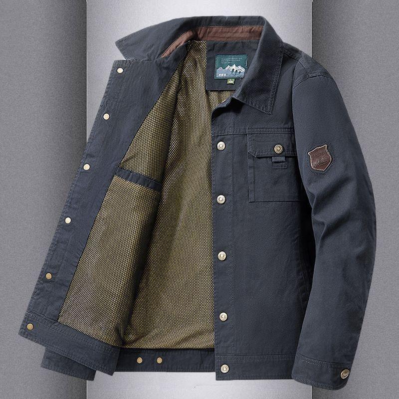 Frühlings- und Herbstreversjacke Herren Outdoor-Taschen Cargo-Oberteil Herren Locker Übergröße Lässig Schnelltrocknend Herrenjacke 5XL von Joom DACH