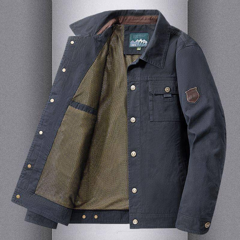 Frühlings- und Herbstreversjacke Herren Outdoor-Taschen Cargo-Oberteil Herren Locker Übergröße Lässig Schnelltrocknend Herrenjacke 5XL von Joom DACH