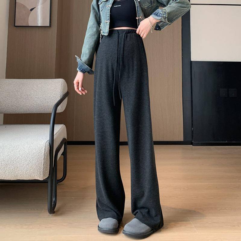 Frühlings- und Herbststile für schwangere Frauen, die weite Hosen tragen, Kordelzug, ohne Bauchstütze, neue lässige Klebreishosen, Umstandshosen L von Joom DACH