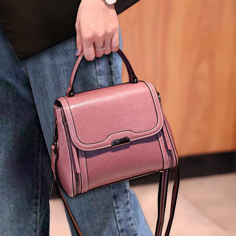 Frühlings- und Sommer-Umhängetaschen für Damen, Nischendesign-Taschen für Damen, Leder-Einzelschulter-Handtaschen rosa von Joom DACH