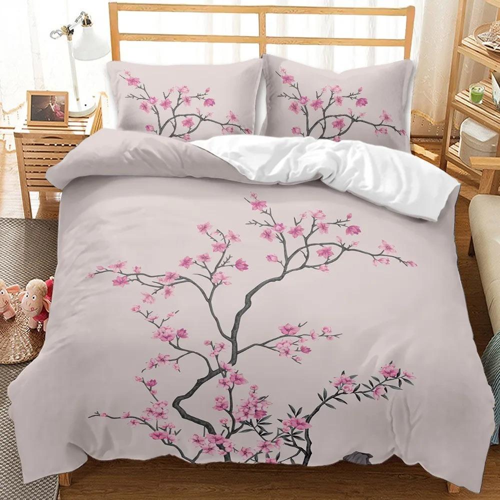 Frühlingsblumen Tulpen Bettwäsche Set Prunkwinde Rosa Rose Bettbezug Doppel Queen King Twin Full Size Damen Mädchen Bettbezug 70x133cm 2pcs von Joom DACH