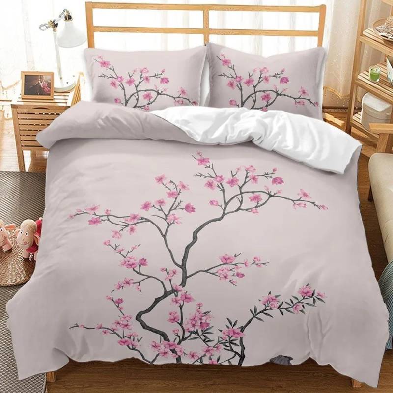 Frühlingsblumen Tulpen Bettwäsche Set Prunkwinde Rosa Rose Bettbezug Doppel Queen King Twin Full Size Damen Mädchen Bettbezug 70x133cm 2pcs von Joom DACH