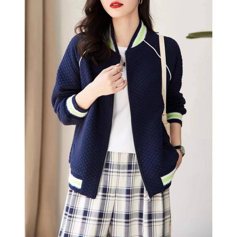 Frühlingsjacke für Damen im neuen koreanischen Stil, weiße Baseballuniform, lässige Jacke, kurzes, spezielles Oberteil 2XL von Joom DACH