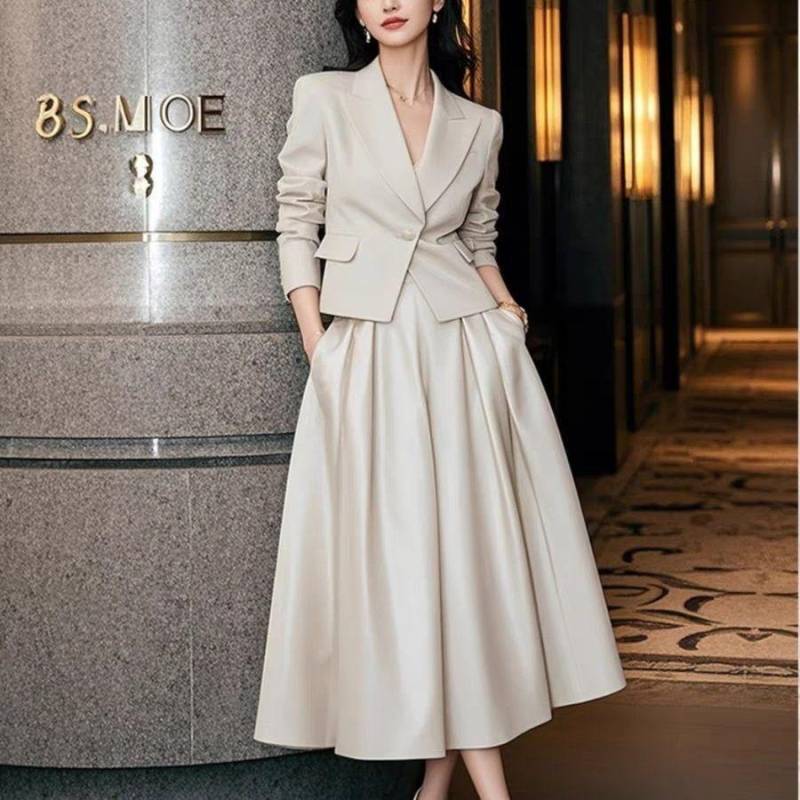 Frühlingsmode 2025: Elegantes Damen-Anzug-Rock- & Jacken-Set 3XL (Recommended for 155-170 lbs) von Joom DACH