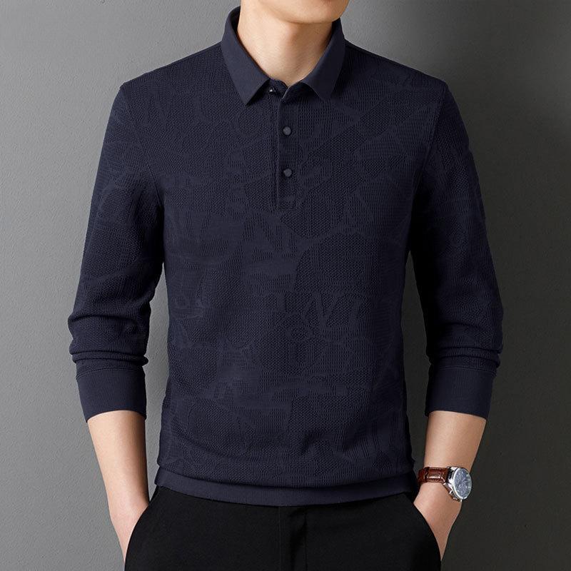 Frühlingsneuer Herren-Strickpullover mit langen Ärmeln, hochwertiger Jacquard, lässige Business-Innenbekleidung, neuer Pullover im nationalen Stil, Poloshirt 4XL von Joom DACH