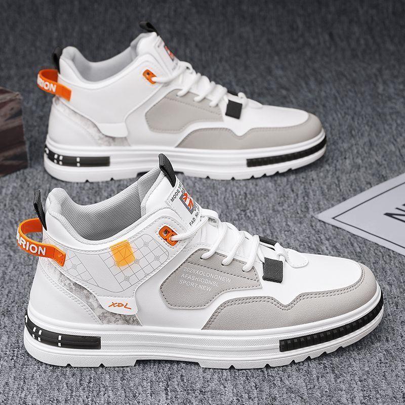 Frühlingsschuhe für Herren, atmungsaktive High-Top-Schuhe, passende kleine weiße Schuhe, dicke Sohle, sportliche Freizeitschuhe, modische Schuhe 44 von Joom DACH