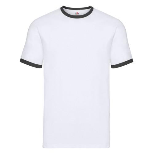 Fruit of the Loom Herren-Kontrast-Ringer-T-Shirt XXL dunkelblau/weiß von Joom DACH