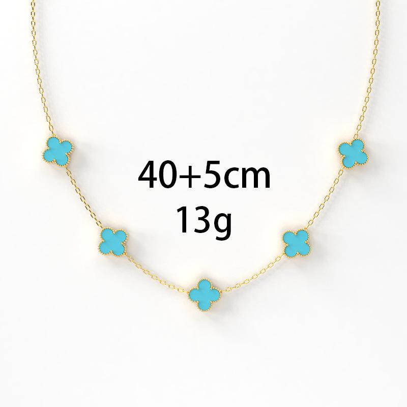 Fünf Blumen Titan Stahl Vierblättriges Kleeblatt Halskette 18K Verliert Nicht Die Farbe Süße Persönlichkeit Beliebte Kleine Frische Frauen Schlüsselbein Kette von Joom DACH