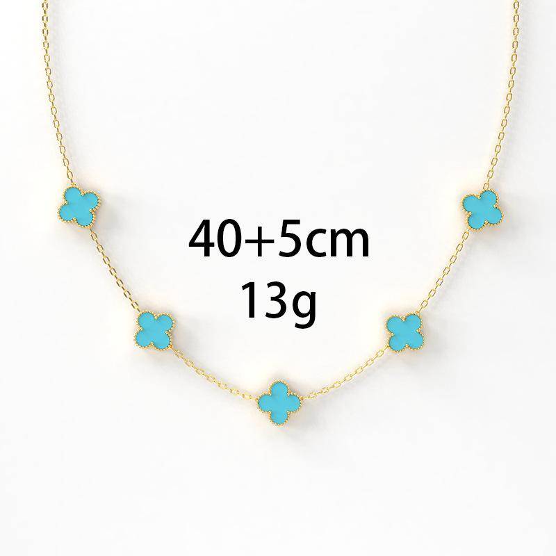 Fünf Blumen Titan Stahl Vierblättriges Kleeblatt Halskette 18K Verliert Nicht Die Farbe Süße Persönlichkeit Beliebte Kleine Frische Frauen Schlüsselbein Kette von Joom DACH